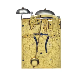 Detail of a Queen Anne mounted striking bracket clock with pull quarter repeat, No. 376, c.1705 (detail)