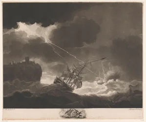 Lightning Strikes Two Ships During a Storm