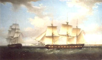 The Indiaman in Two Positions off Walmer Castle, Kent