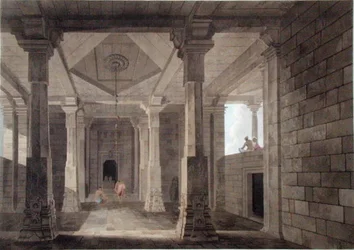 Part of the Interior of a Hindoo Temple at Deo, in Bahar, plate VI from 