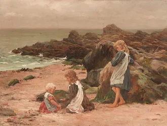 Children on a Rocky Beach