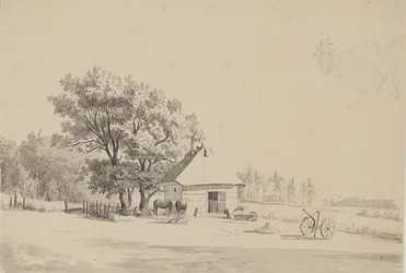 Landscape with a smithy