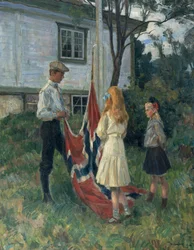 Children Raise the Norwegian Flag