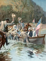 General Shafter and Admiral Sampson Landing on the Beach at Aserradero