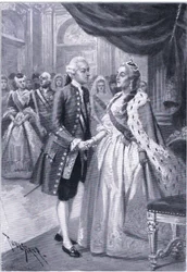 Meeting of Catherine II of Russia and Joseph II of Austria, illustration from Landmarks in European History