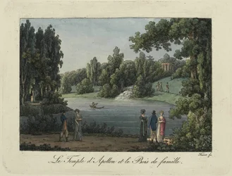 The Temple of Apollo and Cascade in the Pavlovsk park