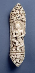 Carved Daikini, part of a bone apron used in Tantric ceremonies, Tibetan, 18th century
