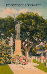 Maine monument, in Honor of Sailors Sunk in Havana Harbor. Key West, Florida, c1940s