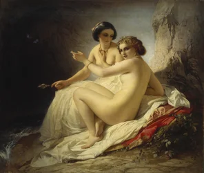 Two Girls in a Grotto (1859)
