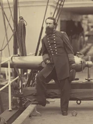 Admiral David Dixon Porter on the Deck of His Flagship the "Malver" After the Victory at Ft. Fisher, North Carolina