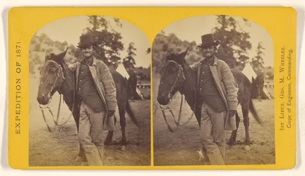 Fred W. Loring, in His Campaign Costume, with His Mule "Evil Merodach." Taken about 40 Hours Before He Was Brutally Murdered...