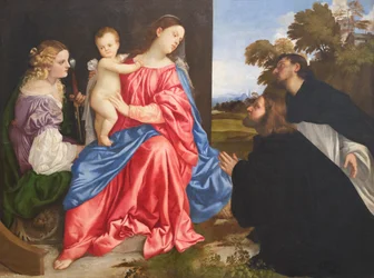 Sacred Conversation with Saints Catherine and Dominic and the Donor