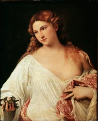 Flora. Painting by Titian, circa 1515. Uffizi Gallery, Florence
