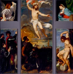 The Resurrection, The Virgin, Saint Sebastian, and the Sponsors