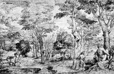 Landscape with Satyrs, c1530-1540