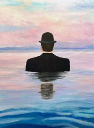 Bowler Hat Sea Reflection
