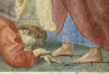 St. Peter Distributing the Common Goods of the Church, and the Death of Ananias (detail)