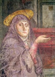 The Holy Trinity, detail of the head of the Virgin Mary (detail)
