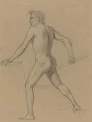 A Male Nude Moving to the Left