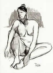 Expressive Seated Nude