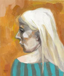 Pensive Blonde Woman