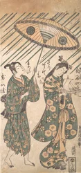 The Actors Nakamura Tomijiro in the Role of Ono no Komachi and Sanogawa Ichimatsu, ca. 1756