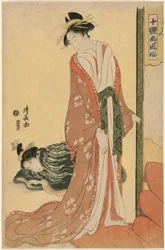 Courtesan Going to Bed, from the series "Ten Types of Beauties in Pictures"