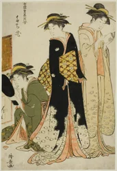 Entertainers of the Tachibana, from the series "A Collection of Contemporary Beauties of the Pleasure Quarters"