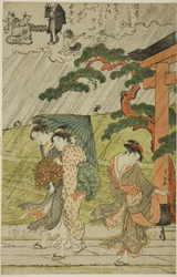 Sudden Shower at Mimeguri Shrine