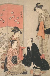 The Kabuki Actor Sawamura Sojuro III and Courtesans