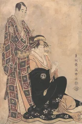 Sagawa Kikunojo III as the Courtesan Katsuragi, and Sawamura Sojuro