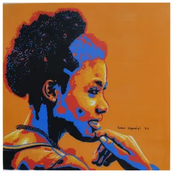 Orange Afro Contemplation