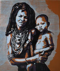 Tribal Mother And Child