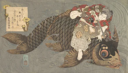 Shiei on His Carp