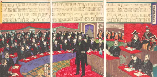 Illustration of the Imperial Diet House of Commons with a Listing of all Members