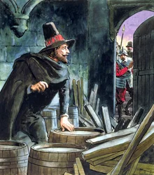 Guy Fawkes, caught in the act of preparing the Gunpowder Plot, 1605, c. 1900
