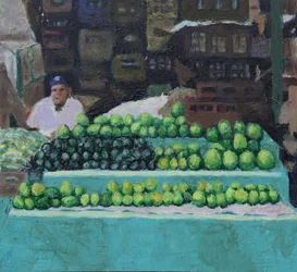 Selling mangos and avocados (Bogotá, Colombia), 2016