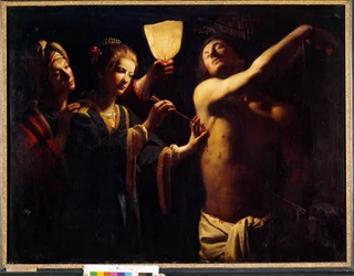 Saint Sebastian healed by Saint Irene. Painting by Trophime Bigot known as Le Maitre a la Candelle (17th century). 1620-1630. Bordeaux, Museum of Fine Arts