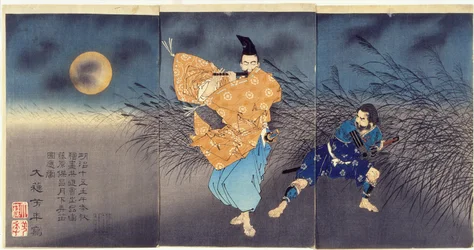 Fujiwara no Yasumasa Playing the Flute by Moonlight