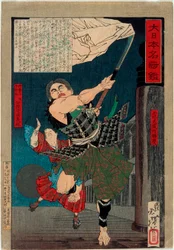 Musashibō Benkei Battling with Young Ushiwaka on Gojō Bridge