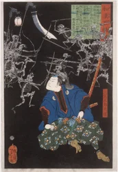 Ōya Tarō Mitsukune Watching Skeletons