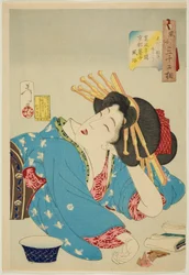 Slovenly (Shidaranasaso), from the series "Thirty-two Aspects of Women (Fuzoku sanjuniso)"