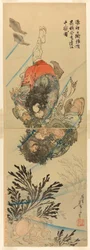 Zhang Shun, the White Splash in the Waves, and Li Kui, the Black Whirlwind, in an Underwater Struggle (Rori Hakucho Chojun and Kokusenpu Riki)