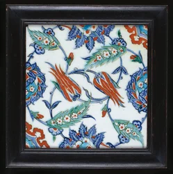 An Iznik pottery tile