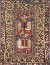 Close-up of a Melas prayer rug, Anatolia, Turkey
