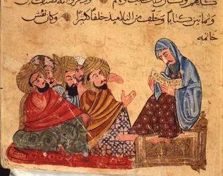 Socrates debates on philosophy with his followers