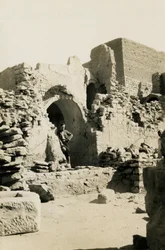Interior of large keep (qasr) of Monastery of St Simeon, Aswan, Egypt