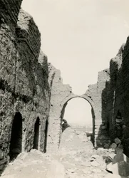 Ruins of church near Nile river, view of interior, Adendan, Egypt