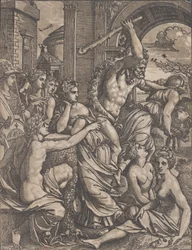 Hercules chasing Avarice from the Temple of the Muses