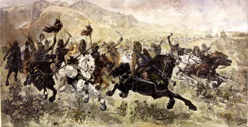 Huns Charging at the Enemy